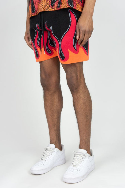 Flame 8 Ball Knit Sweater Shorts side