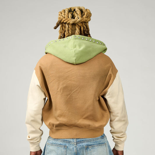 DUAA Traveler hoodie back view contrast hood detail
