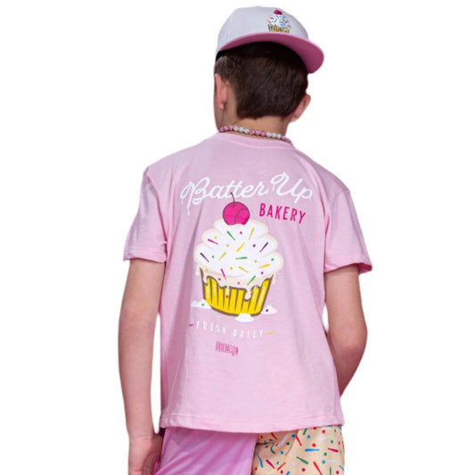 Baseballism Batter Up Bakery Confetti Cupcake Tee back view