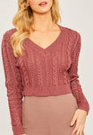 Cropped Cableknit Sweater