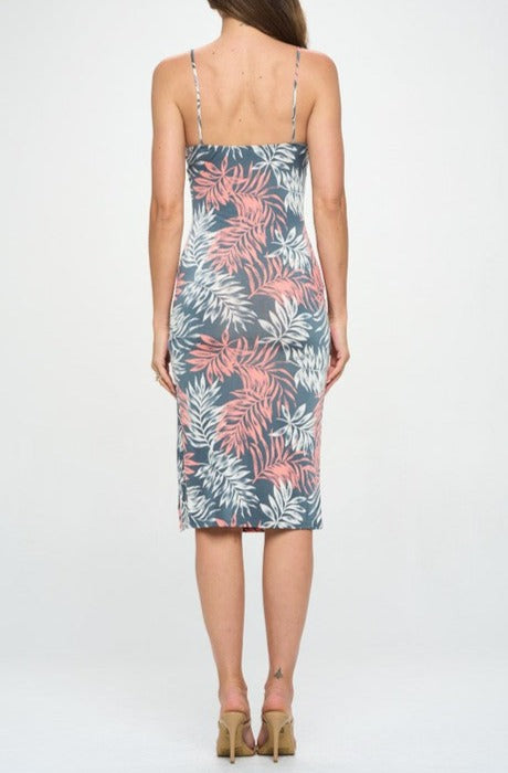 Palm Leaf Midi Dress