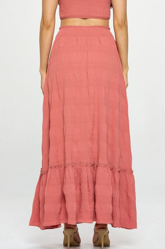 Smocked Maxi Skirt