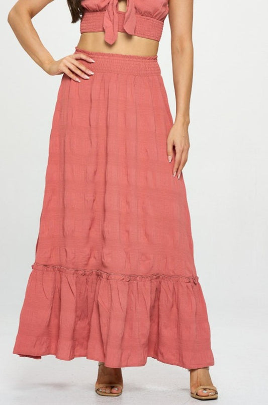 Smocked Maxi Skirt