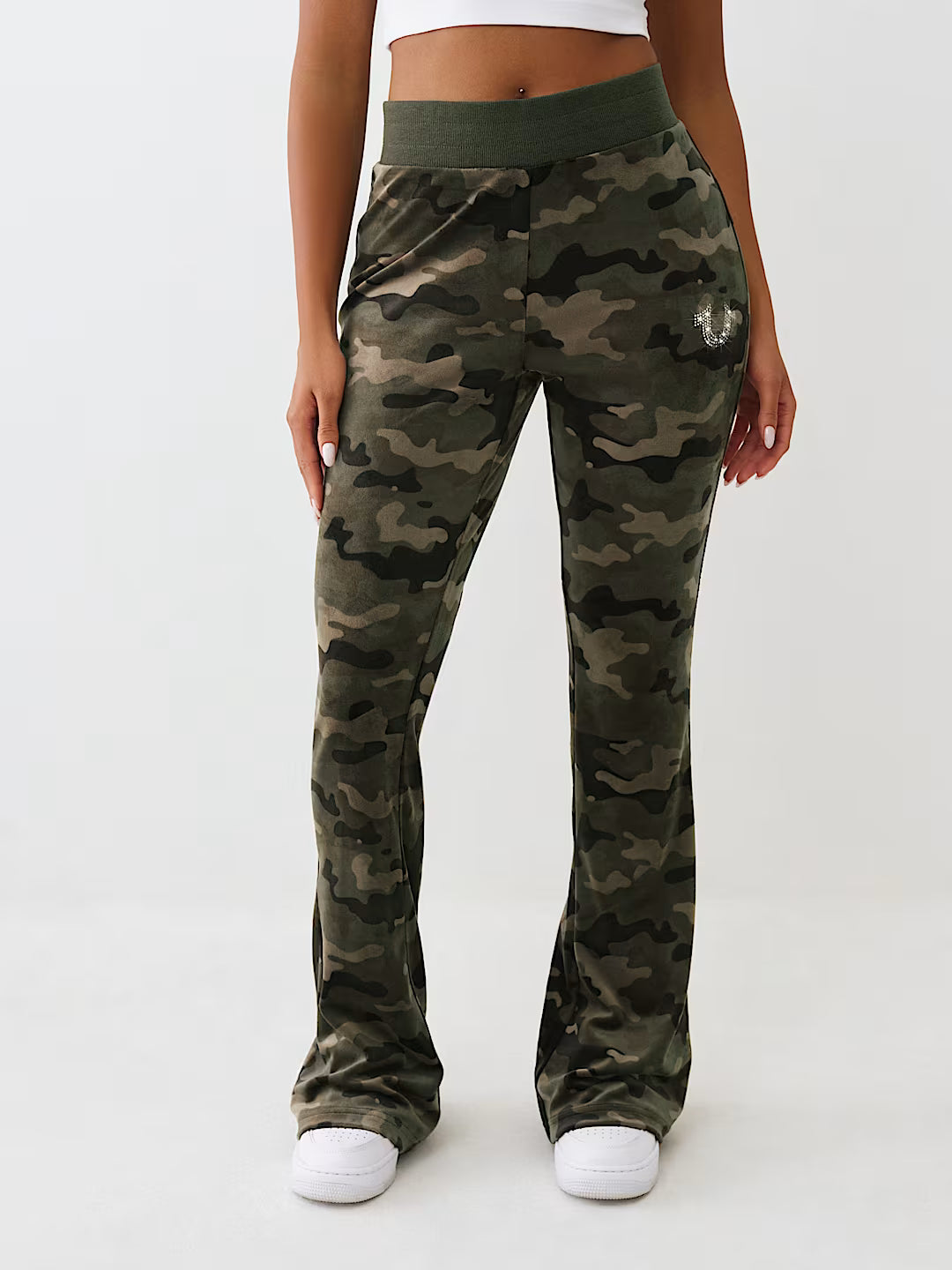 True Religion Camo Velour Bootcut Sweatpant