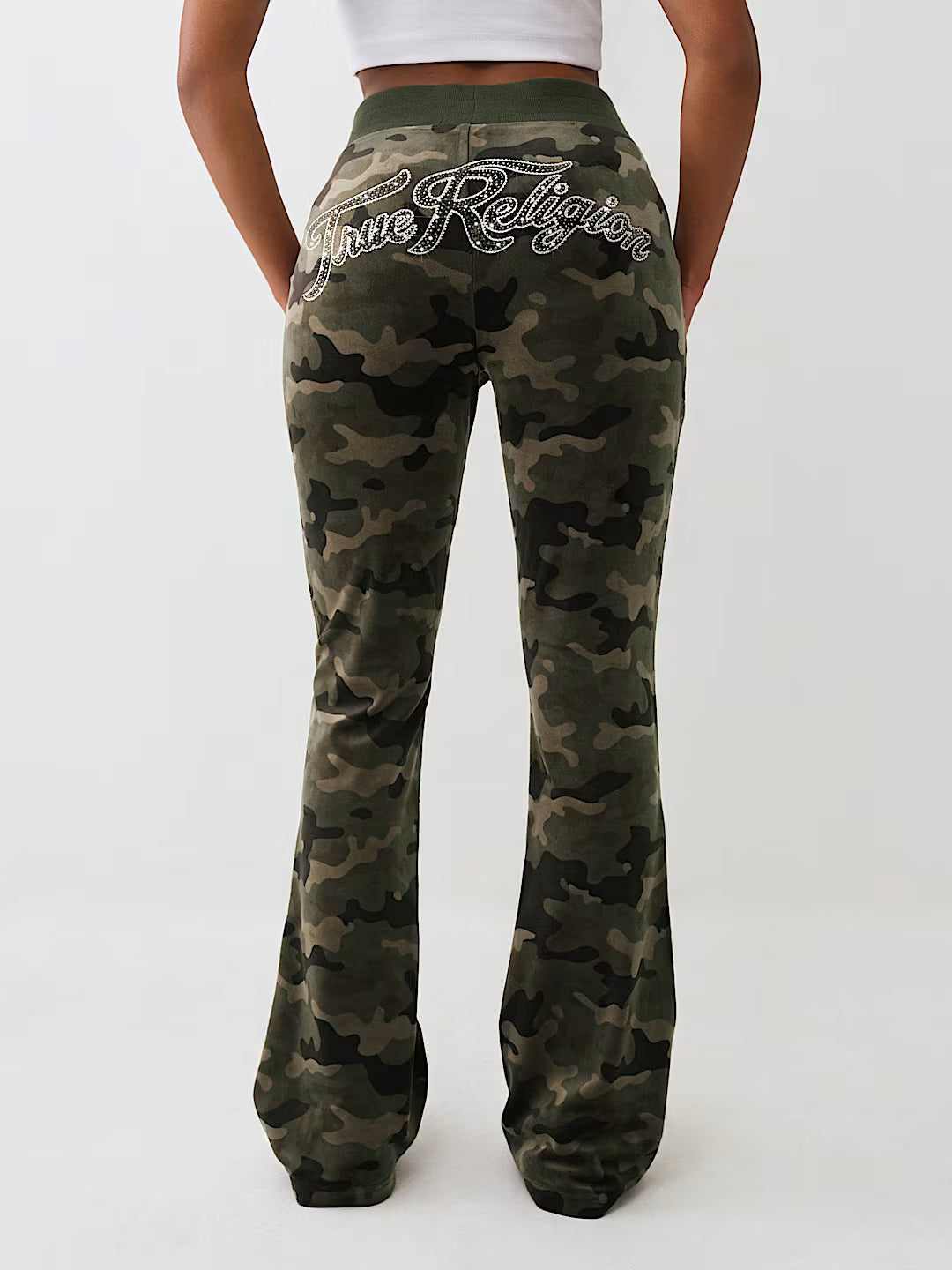 True Religion Camo Velour Bootcut Sweatpant