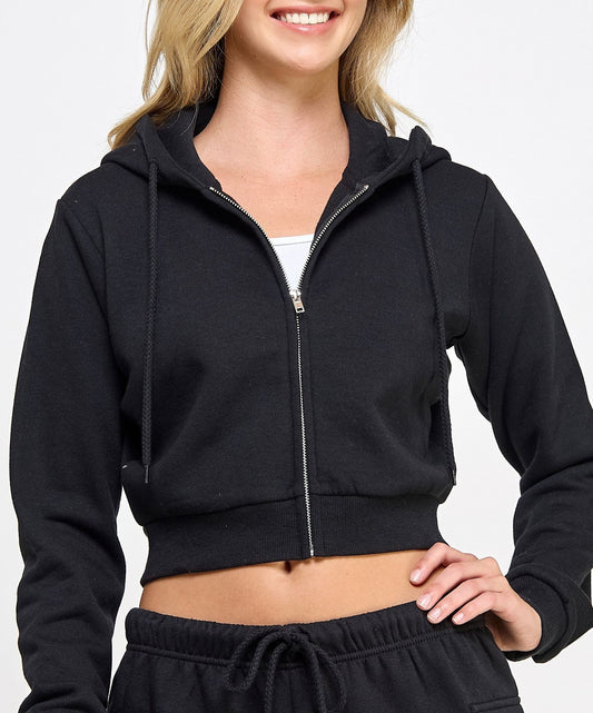 Crop Zip Up Hoodie