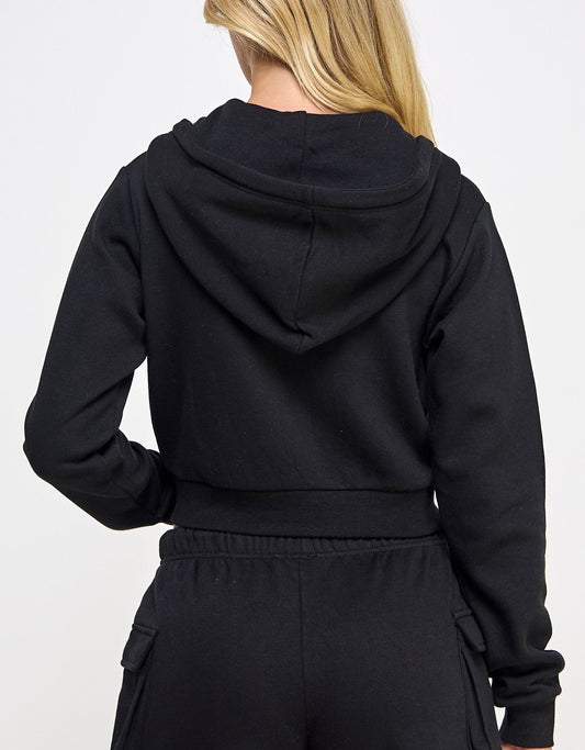 Crop Zip Up Hoodie