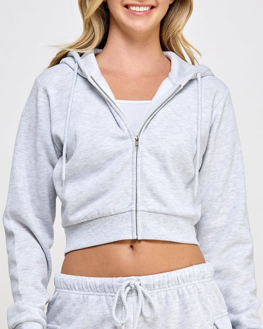 Crop Zip Up Hoodie
