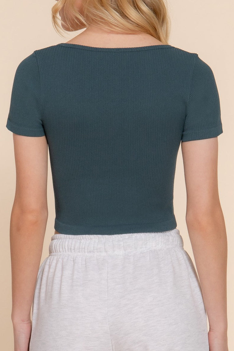 Square Neck Seamless Tee back view
