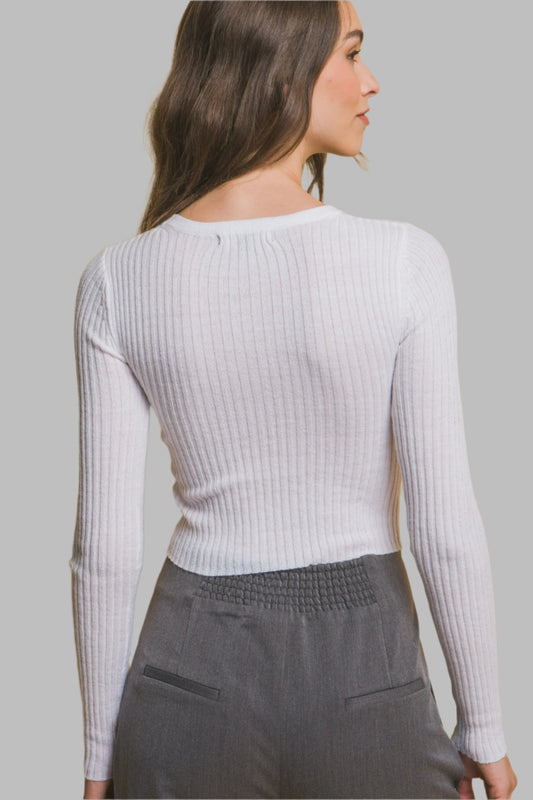 Ribbed Cropped Sweater