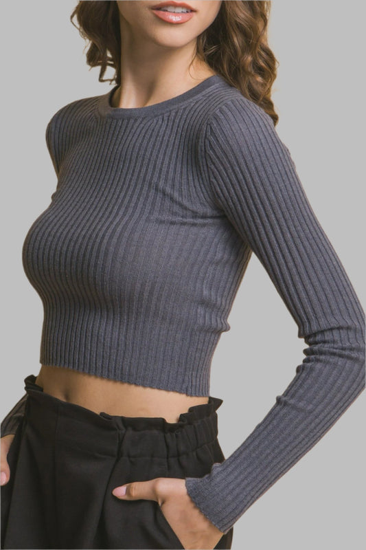 Ribbed Cropped Sweater