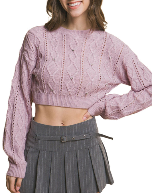 Cropped Stone Sweater