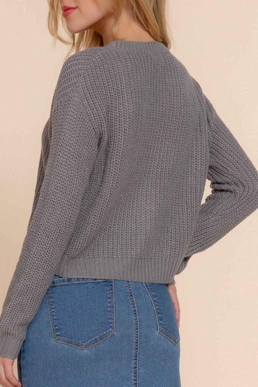 V-Neck Button Cardigan