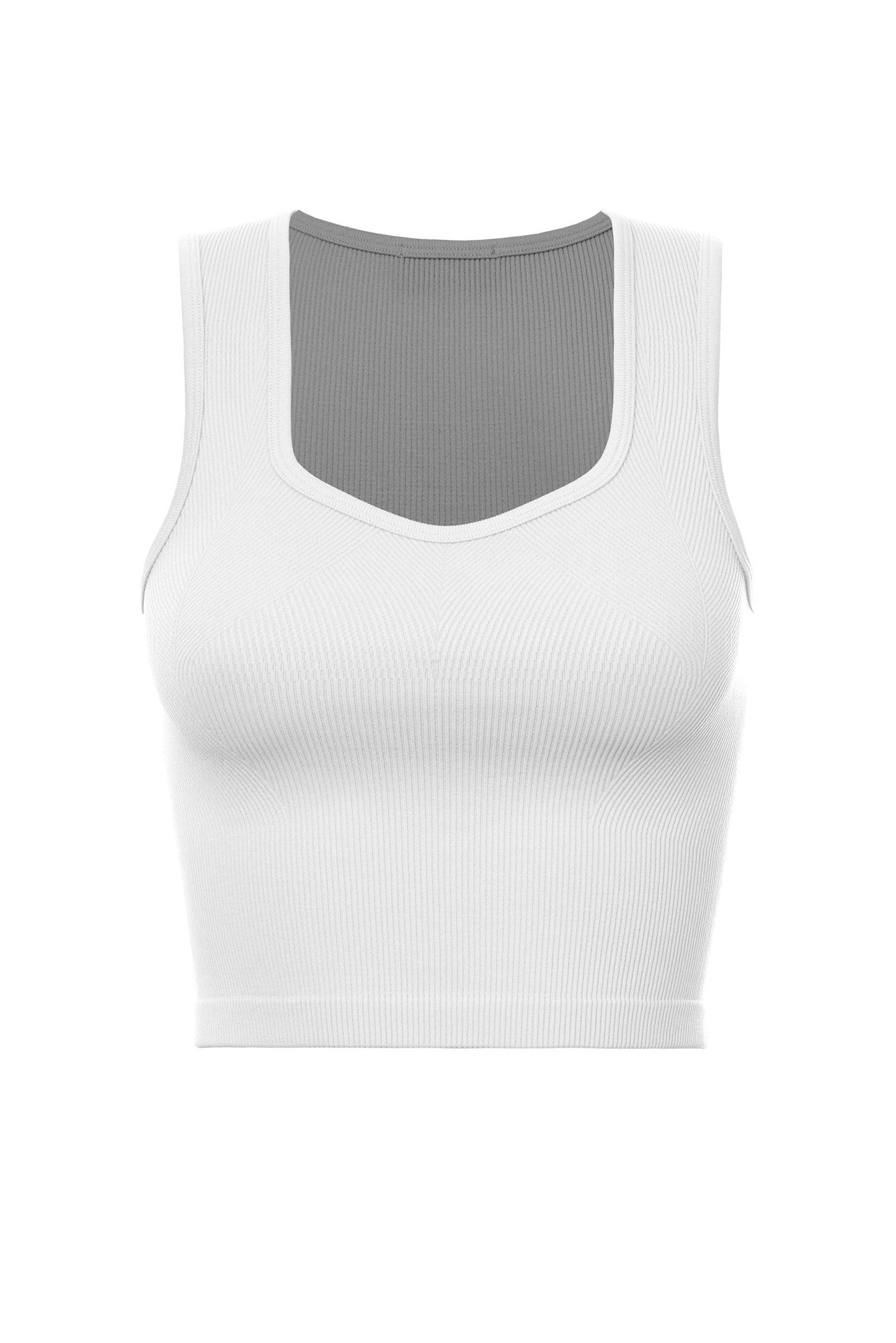 V-Neck Crop Seamless Tank front view