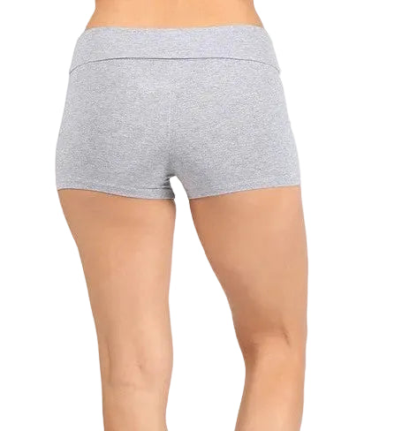 Foldover Waist Cotton Spandex Shorts | Epic Outfitters back view