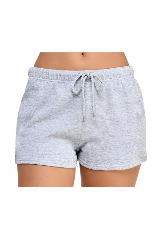 Basic Fleece Shorts heather grey front view