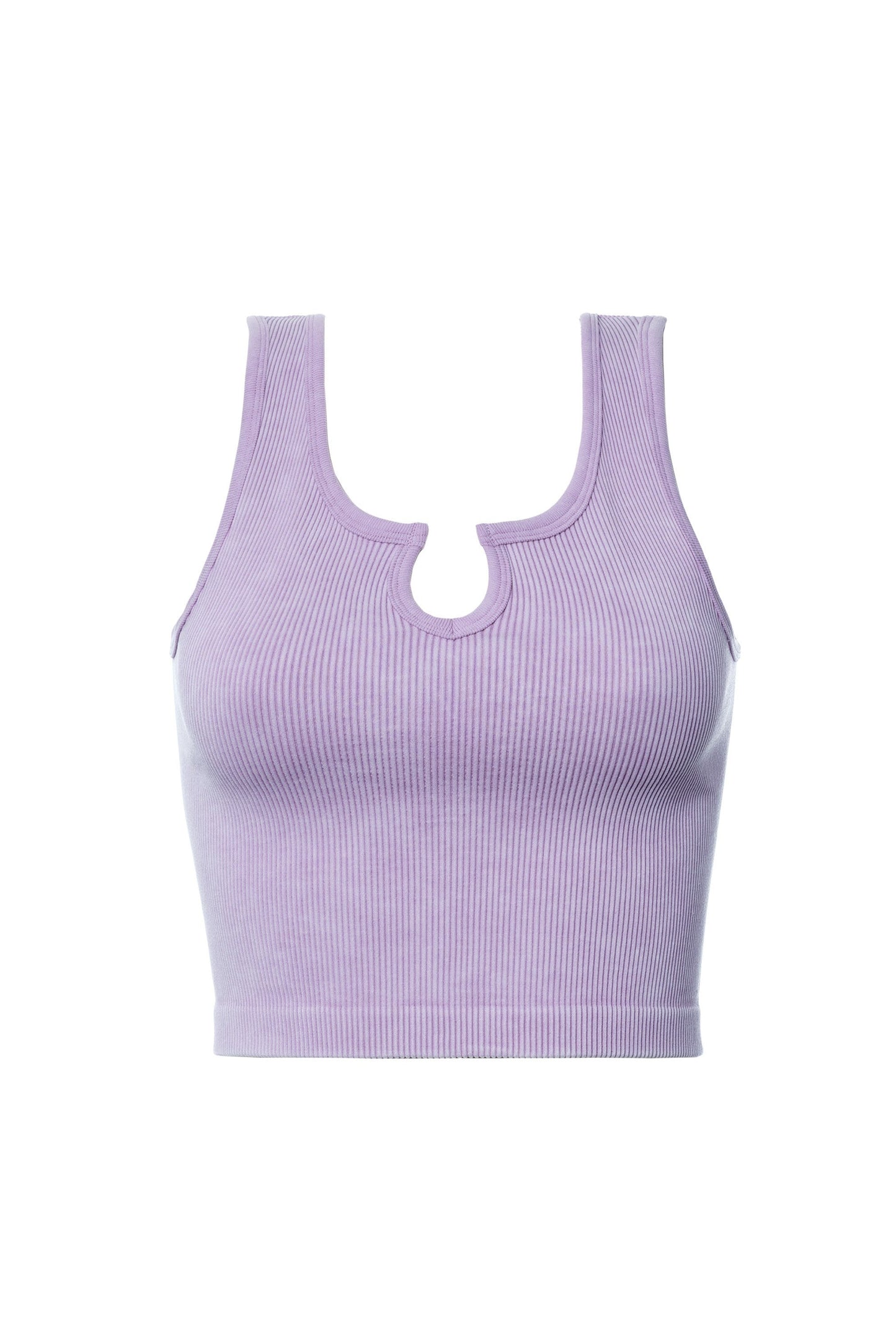 Mineral Wash Ribbed Seamless Crop Tank