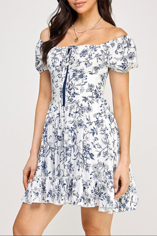 Floral Corset Mini Dress  front view