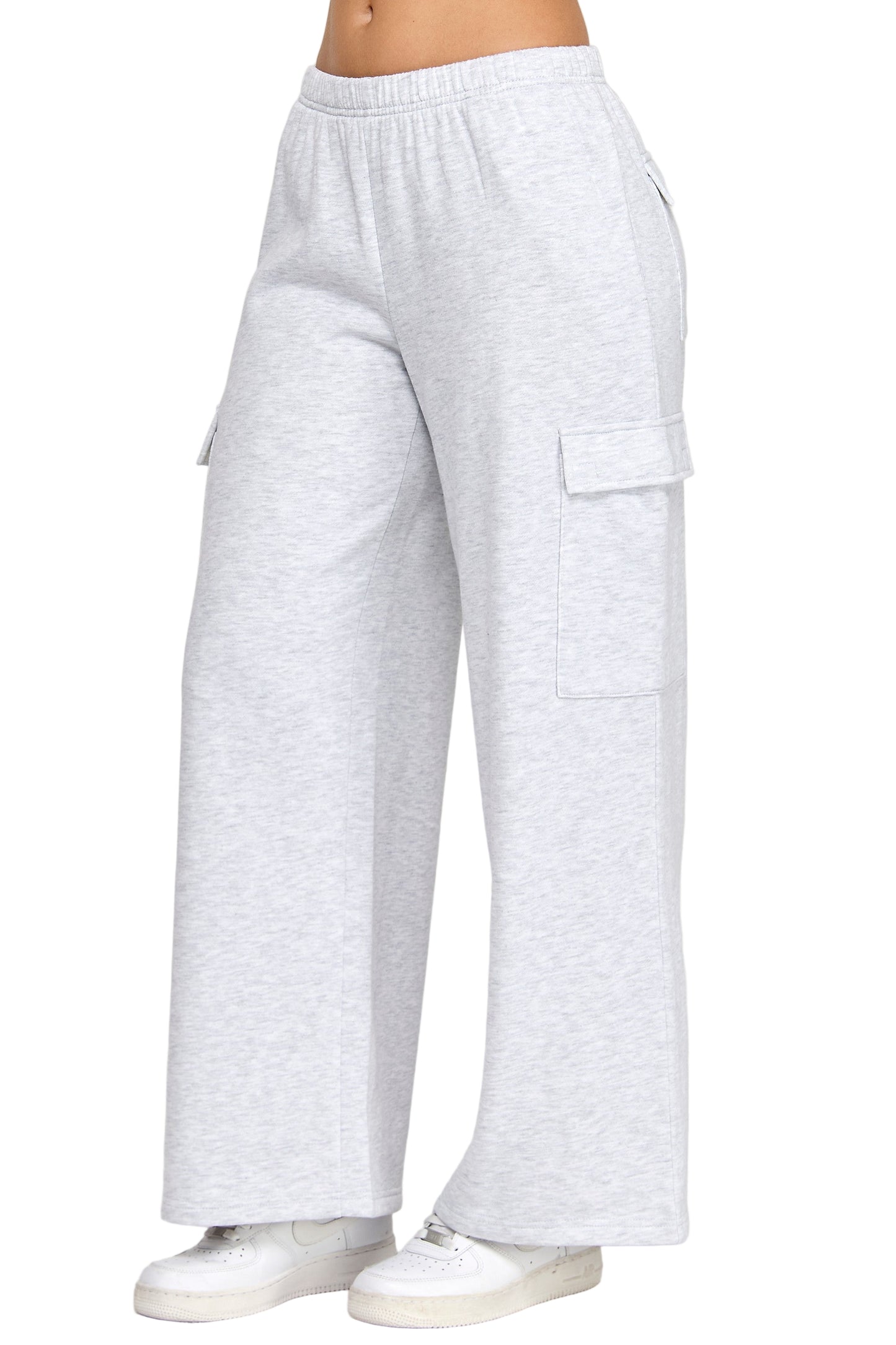 Women's Fleece Wide Leg Cargo Sweatpants