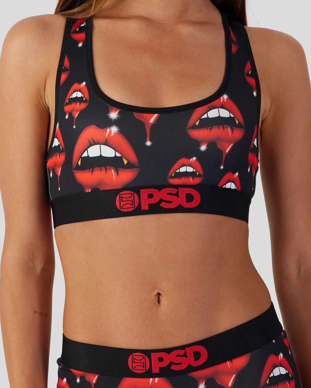 PSD Horror Bite Me Sports Bra front view