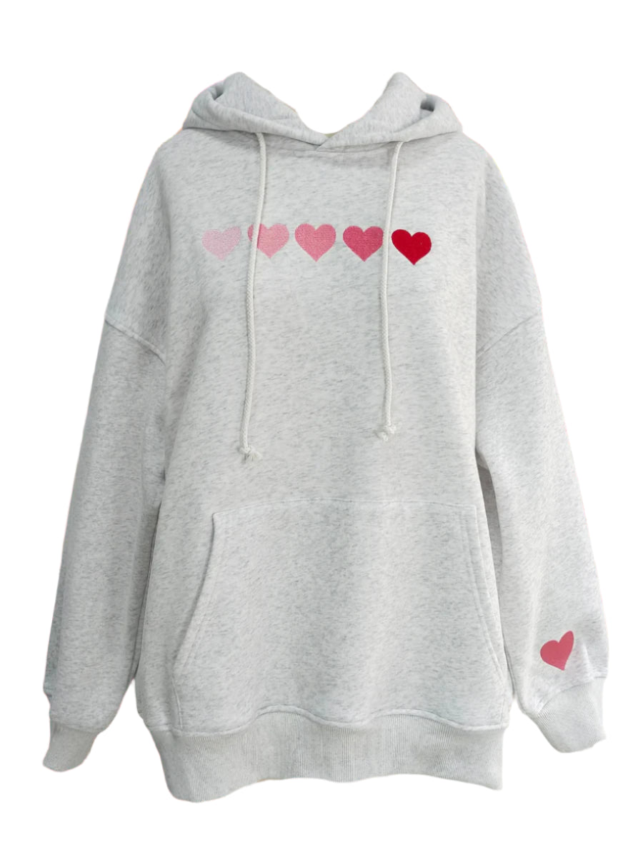 Sunkissed Coconut Ombre Hearts Hoodie front view