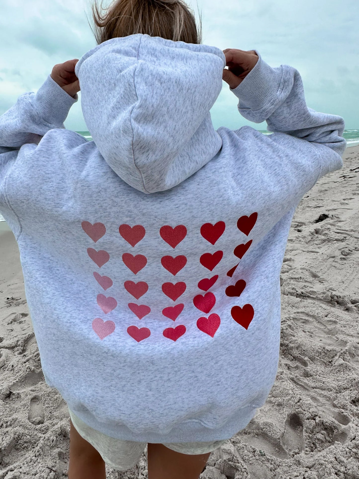 Sunkissed Coconut Ombre Hearts Hoodie back view