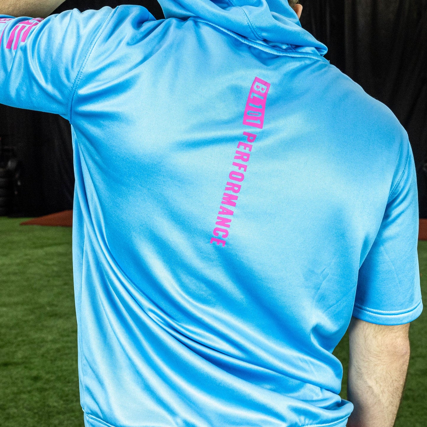 BL101 BSBL-SZN Youth Short Sleeve Hoodie V2 BACK CLOSE UP