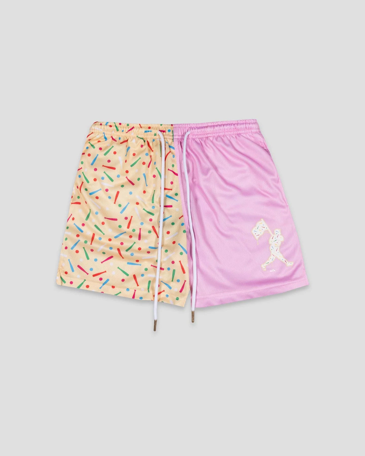 Baseballism Batter Up Bakery Confetti Cupcake Diamond Air Mesh Shorts front view