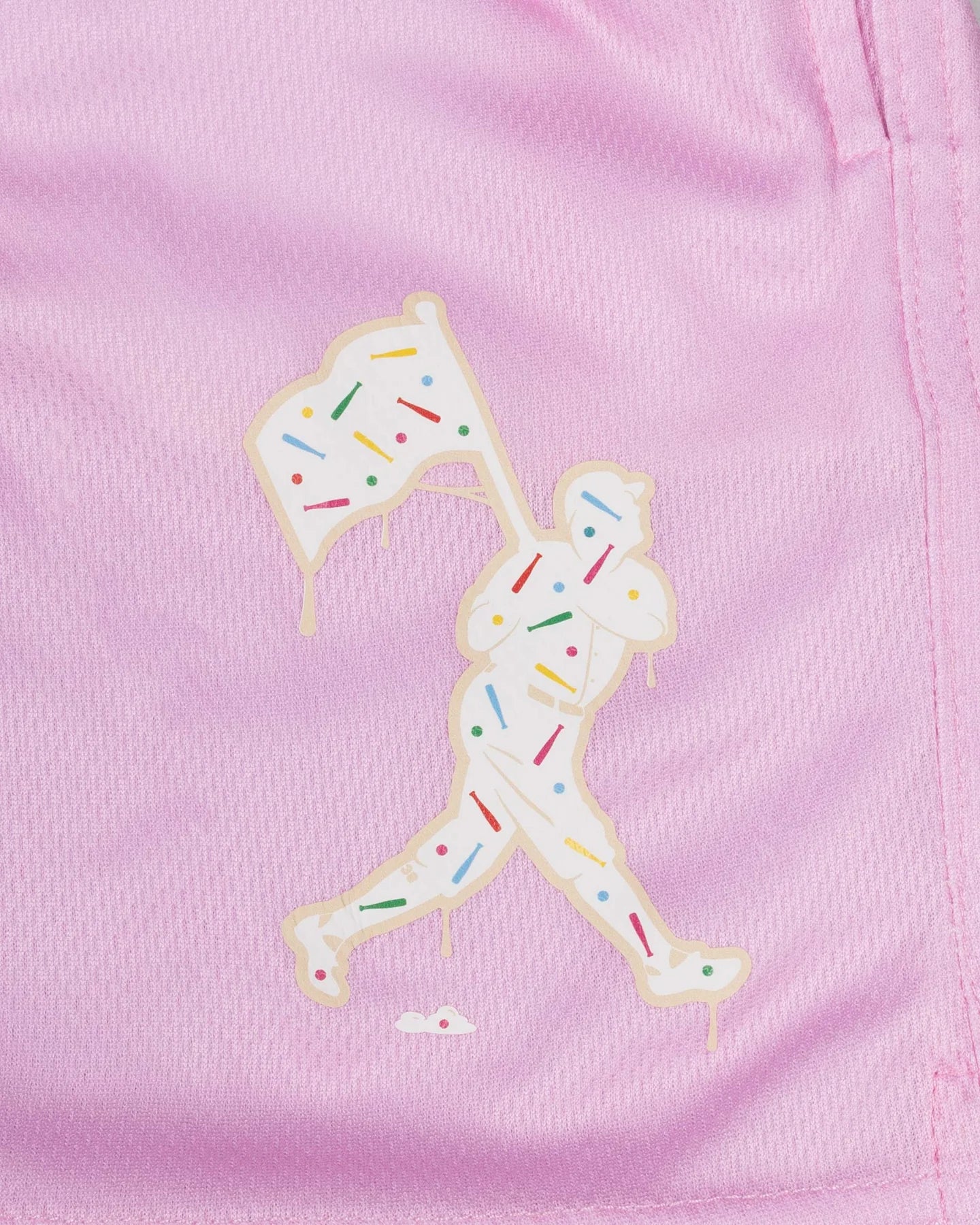 Baseballism Batter Up Bakery Confetti Cupcake Diamond Air Mesh Shorts close up