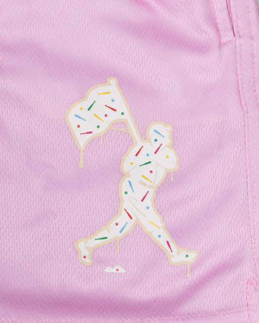 Baseballism Batter Up Bakery Confetti Cupcake Diamond Air Mesh Shorts close up