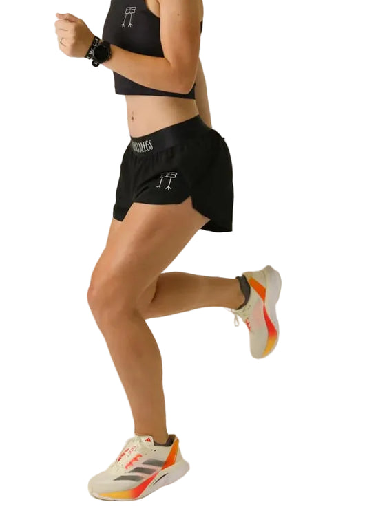 CHICKNLEGS Black 1.5” Split Shorts SIDE RUNNING