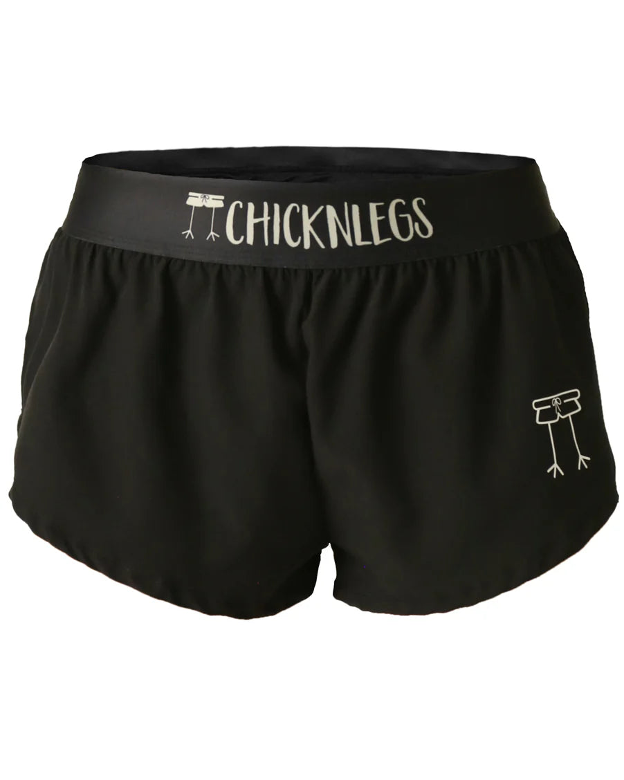 CHICKNLEGS Black 1.5” Split Shorts FRONT