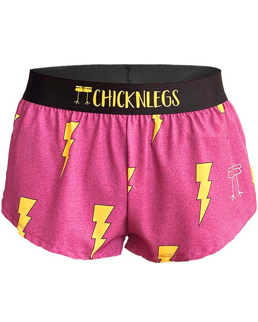 CHICKNLEGS Pink Bolts 1.5" Split Shorts