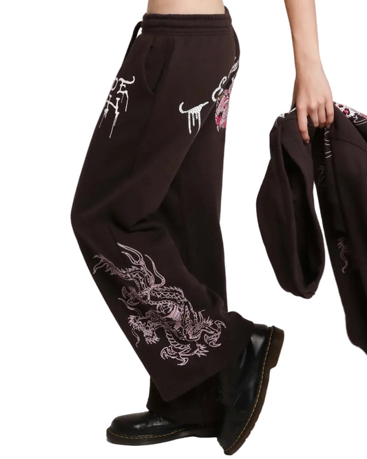 Ed Hardy Pink Leopard Rhinestone Sweatpant side