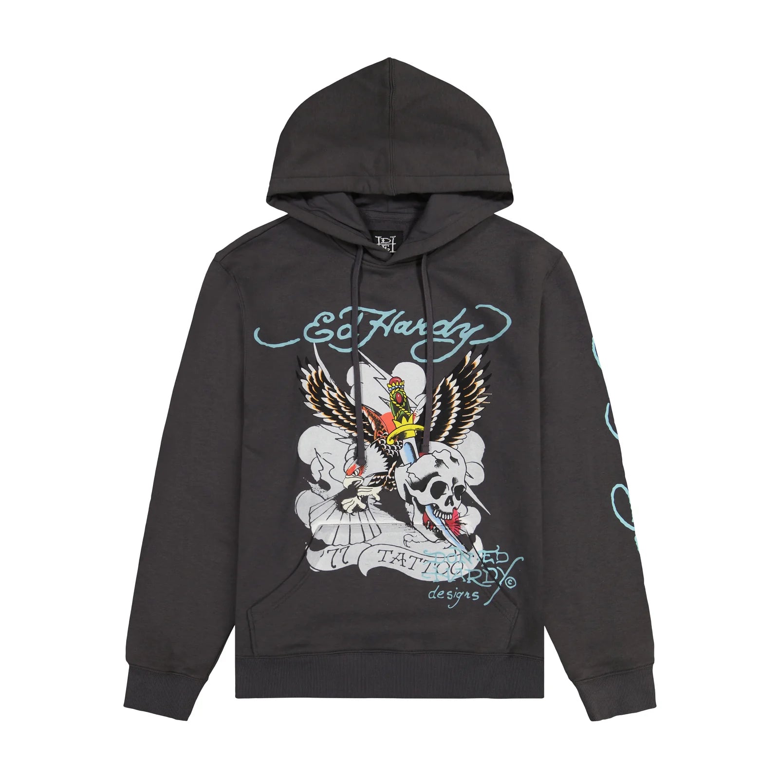 Ed Hardy 77 Eagle Fleece Hoodie front view