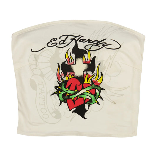 Ed Hardy Cross Heart Tube Top front view