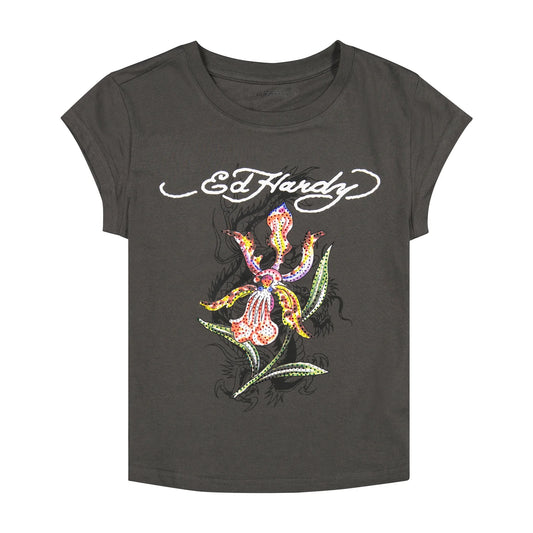 Orchid Cap Sleeve Tee front view