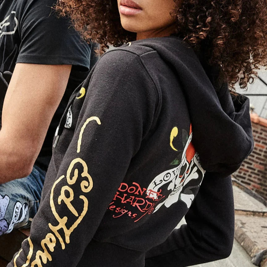 Ed Hardy Love Kills Slowly Zip Up Hoodie back view