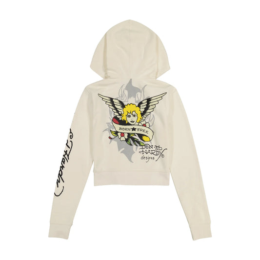Ed Hardy Sacred Heart Zip Up Hoodie back view