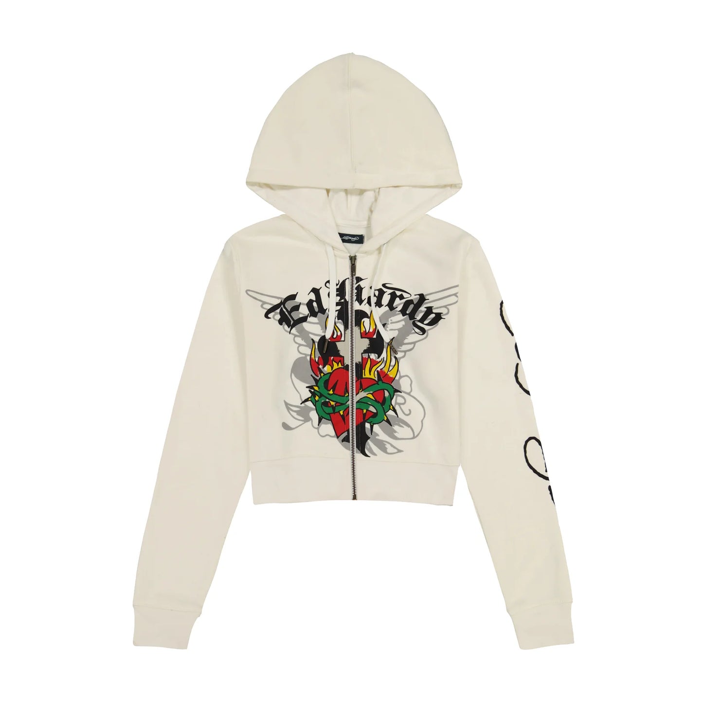 Ed Hardy Sacred Heart Zip Up Hoodie front view