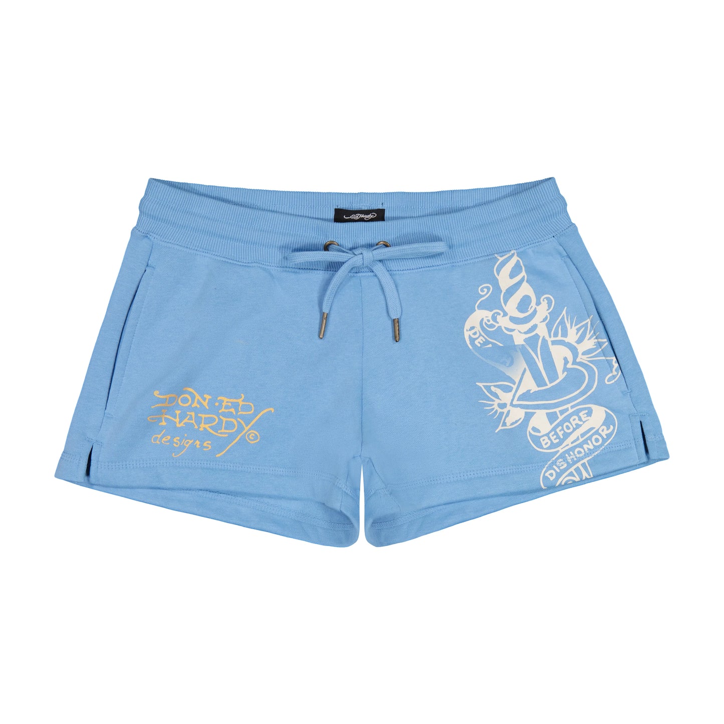 Ed Hardy Flower Skulls Sweatshort front view
