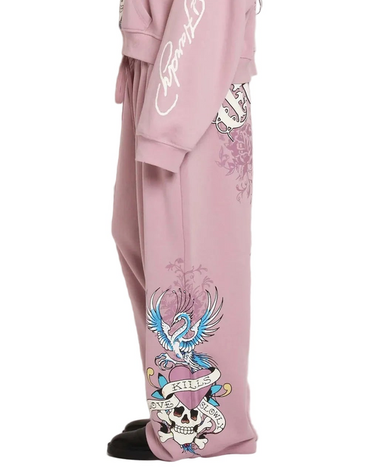 Ed Hardy Pink LKS Skull Sweatpants side