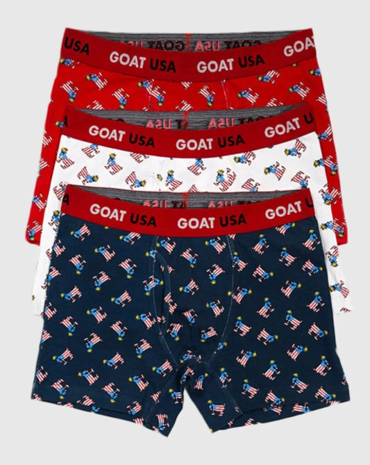 Goat USA 3 Pack Boxers front view