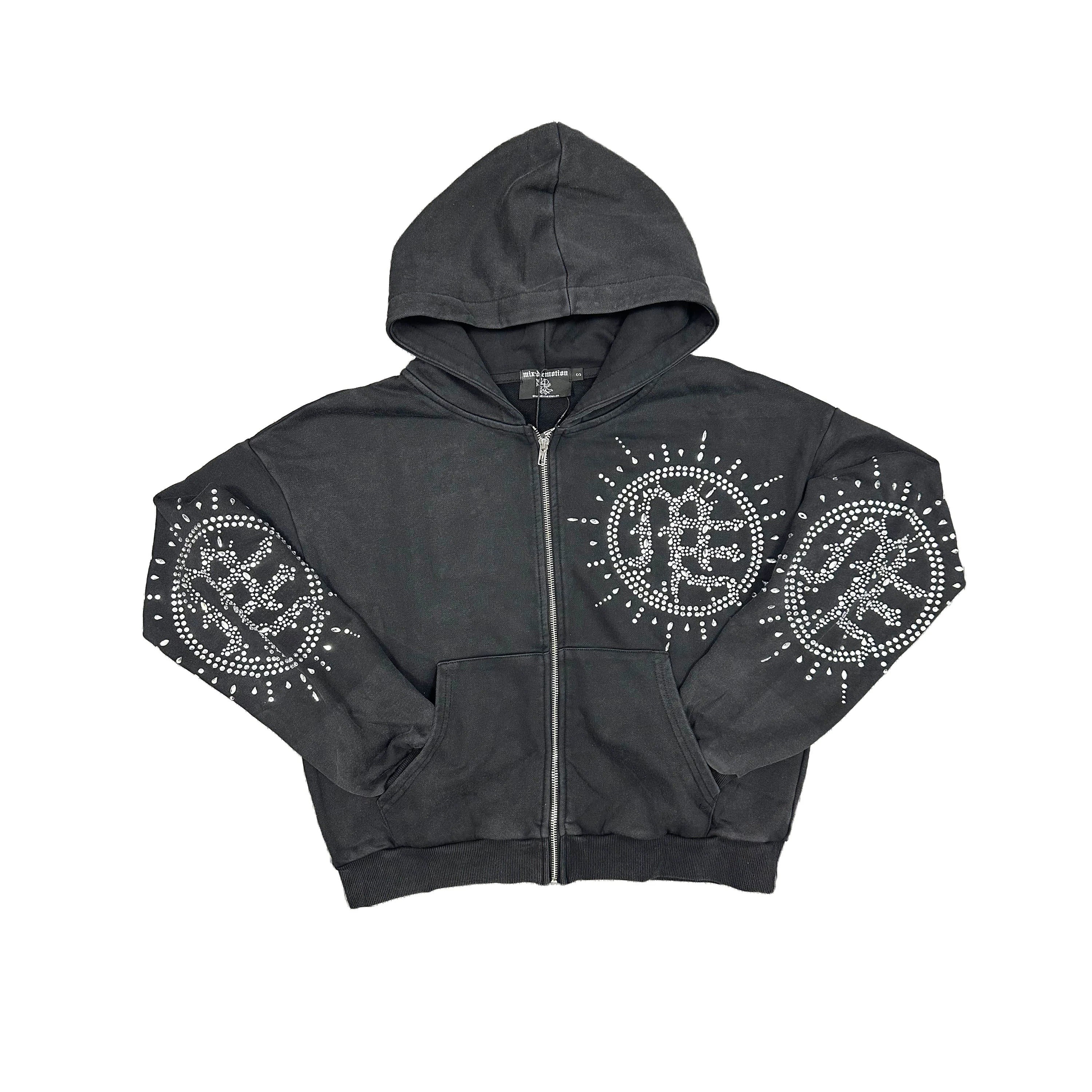 STONE  フルジップパーカー M hoodie zipper Mixed Emotion Eclipse Stone Zip Front Hoodie – epicstores