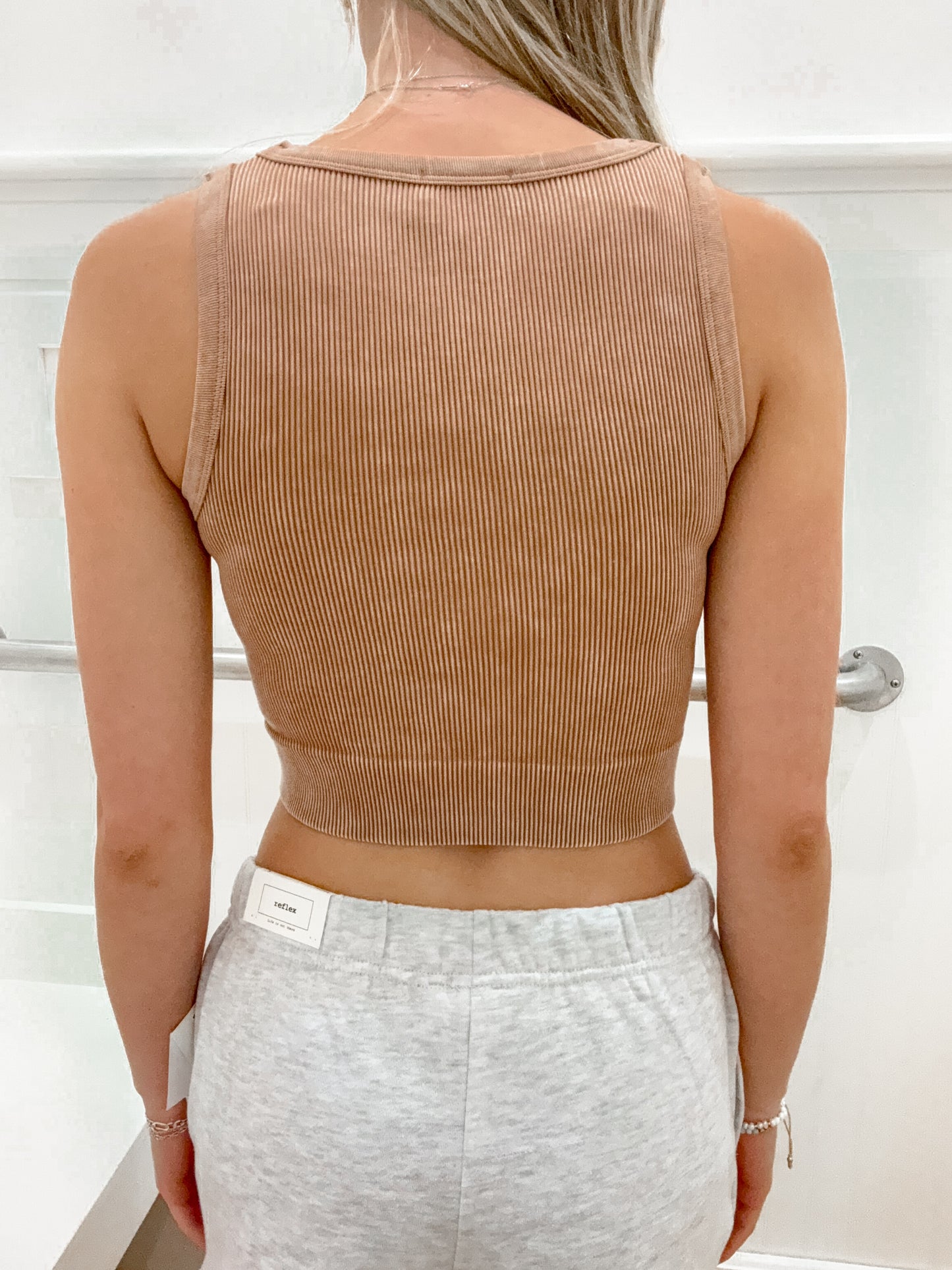 Thick Washed Rib Seamless Crop Tank