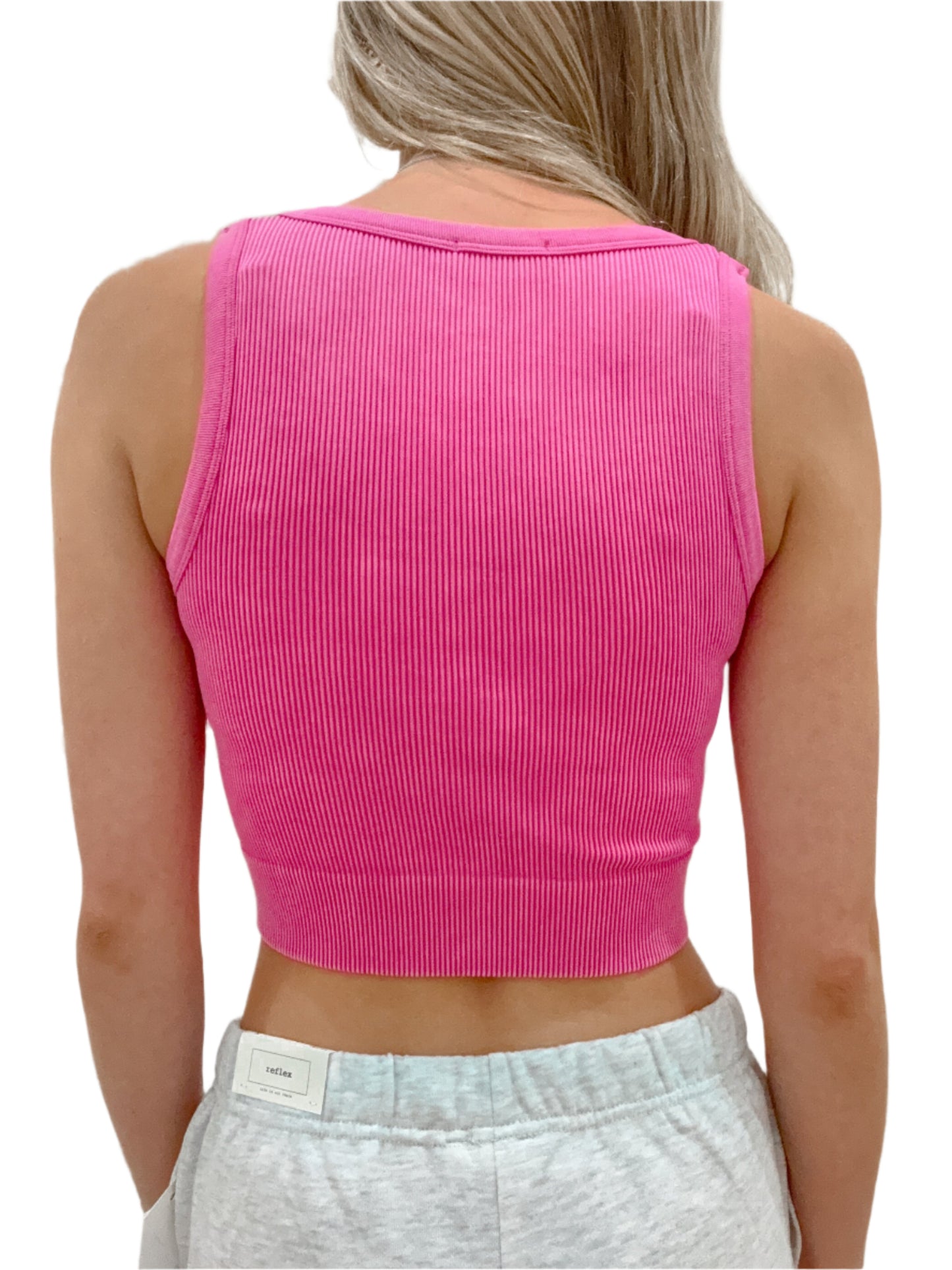 Thick Washed Rib Seamless Crop Tank