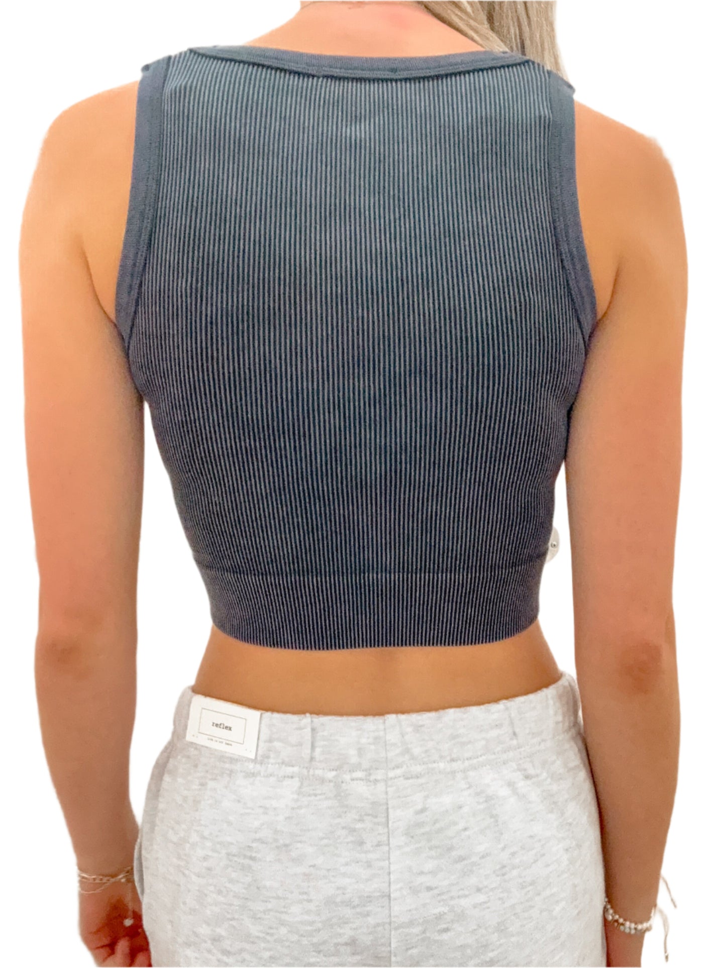 Thick Washed Rib Seamless Crop Tank