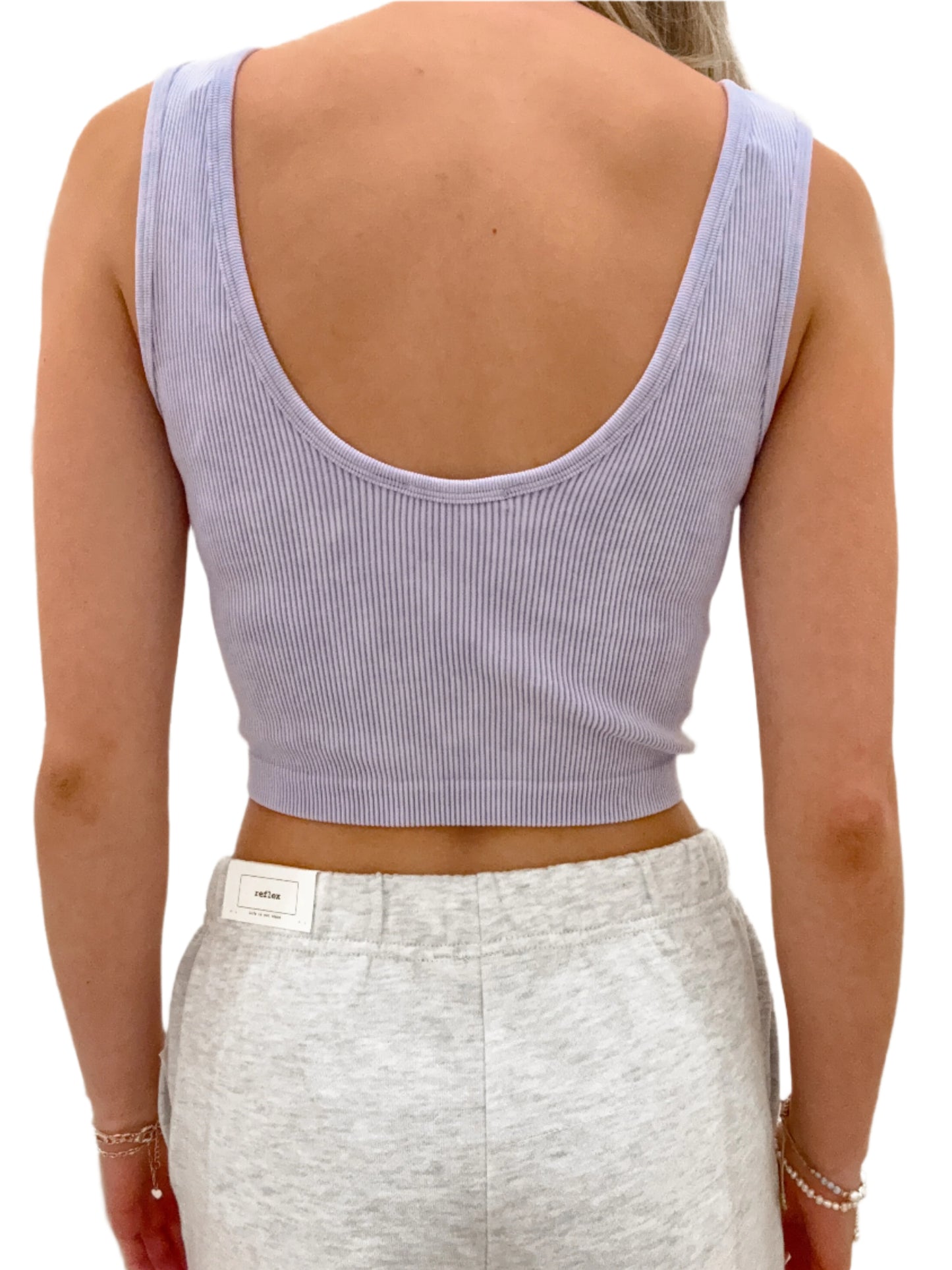 Mineral Wash Ribbed Seamless Crop Tank
