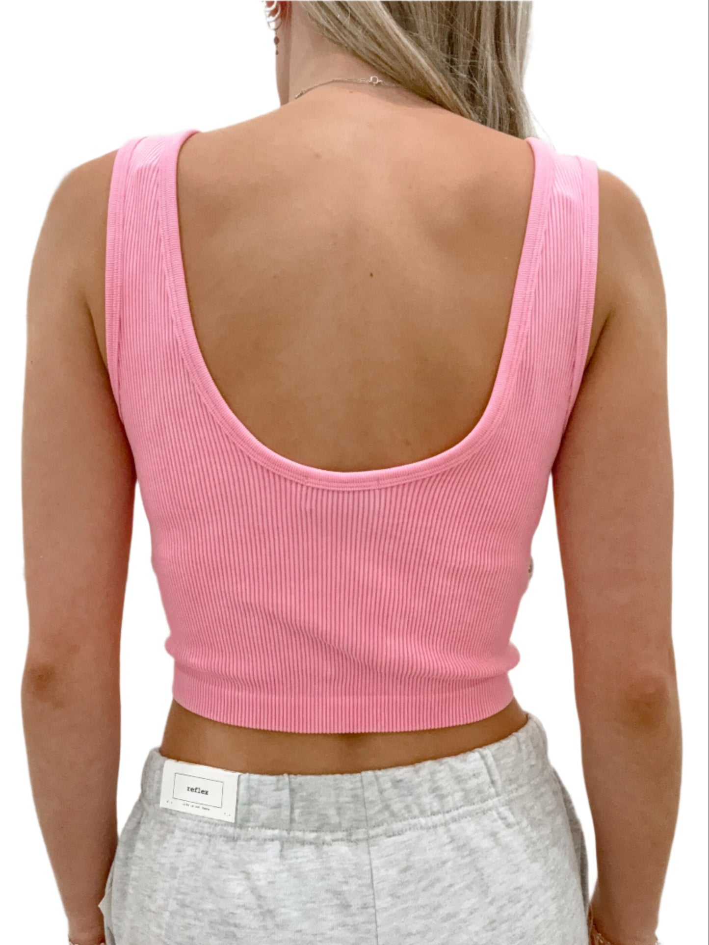 Mineral Wash Ribbed Seamless Crop Tank