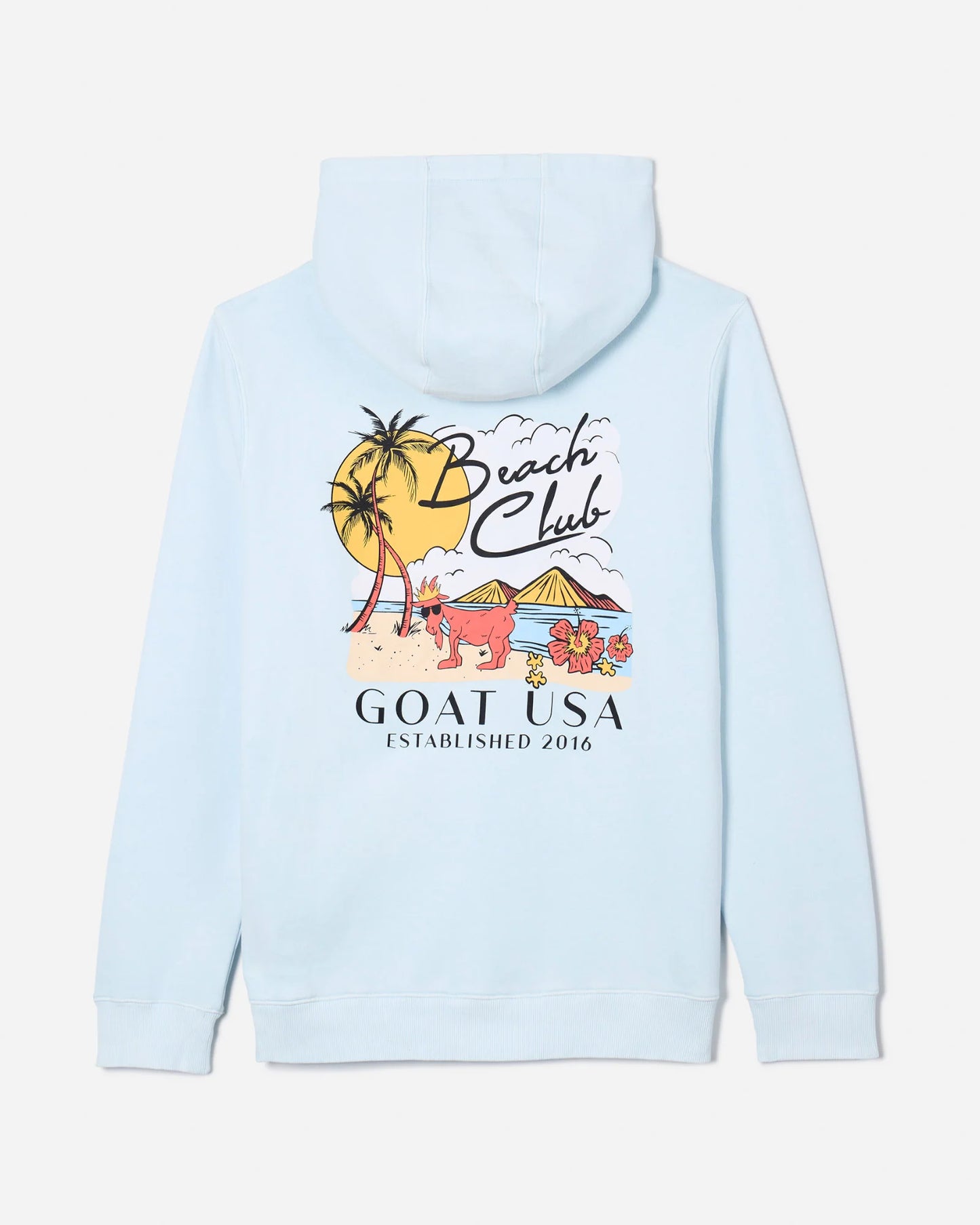 Goat USA Beach Club Hooded Sweatshirt back view